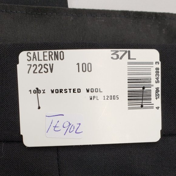Salerno 100% Worsted Wool Black Trousers - Picture 3 of 4